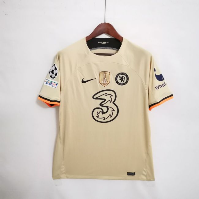 with Gold FIFA Club WorldCup+UCL Patch Retro Jersey 2022-2023 Chelsea 3rd Away Soccer Jersey