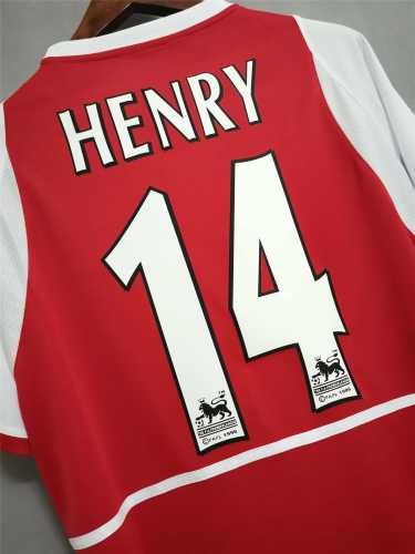 Retro Jersey 2002-2004 Arsenal HENRY 14 Home Red Soccer Jersey Vintage Football Shirt