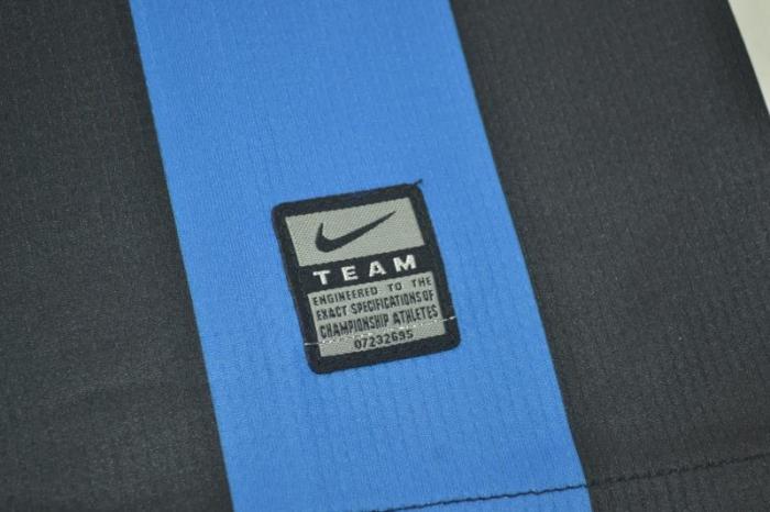 with Front Lettering+Scudetto+UCL Patch Retro Jersey Long Sleeve Inter Milan 2009-2010 Home UCL Final Soccer Jersey