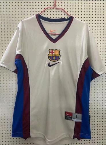 Retro Jersey 1998 Barcelona Away White Soccer Jersey