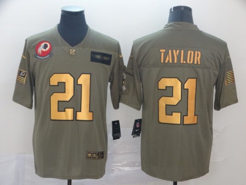 Washington Redskins 21 Sean Taylor 2019 Olive Gold Salute To Service Limited Jersey