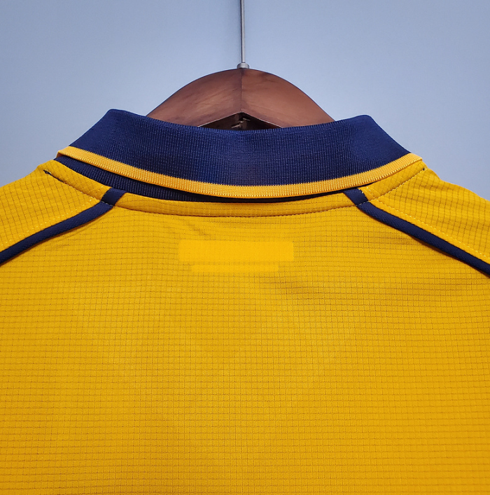 Retro Jersey 2000-2001 Liverpool Away Yellow EA CUP FINAL Soccer Jersey Vintage Football Shirt