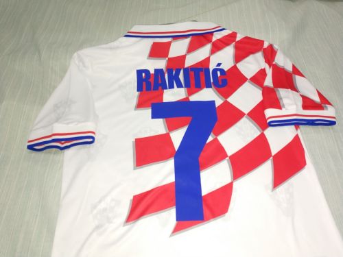 Retro Jersey Croatia 1998 RAKITIC 7 Home Lotto Jersey