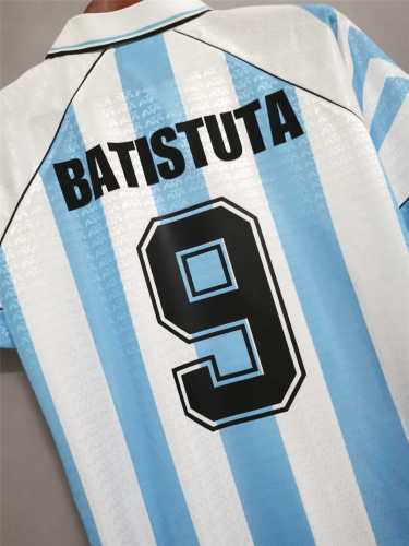 Retro Jersey 1994-1996 Argentina 9 BATISTUTA Home Soccer Jersey