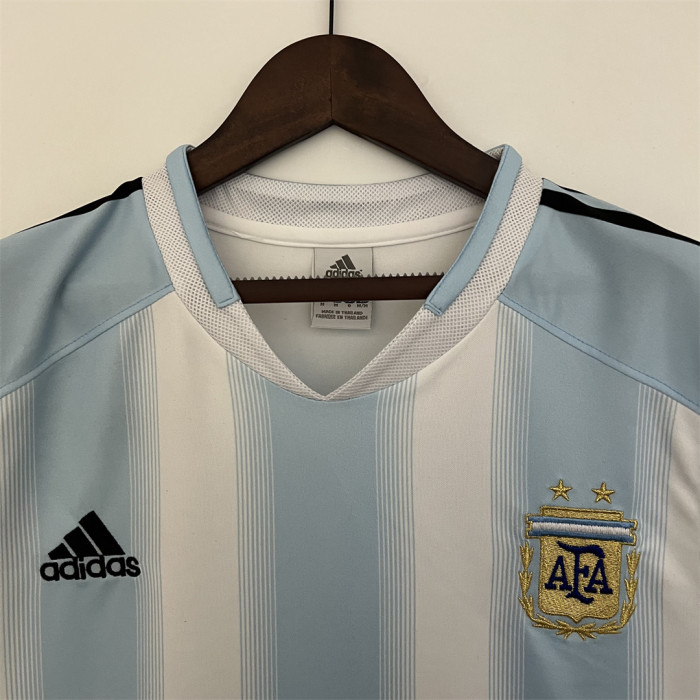 Retro Jersey 2004-2005 Argentina Home Soccer Jersey Vintage Football Shirt