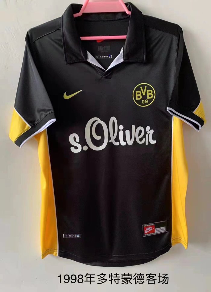 Retro Jersey 1998 BVB Away Black Soccer Jersey
