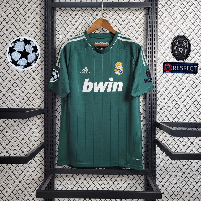 with UCL Patch Retro Jersey 2012-2013 Real Madrid Third Away Green Soccer Jersey
