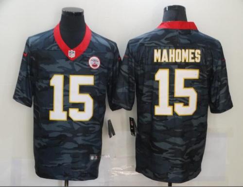 Kansas City Chiefs 15 MAHOMES Black Camo 2020 Salute To Service Limited Jersey