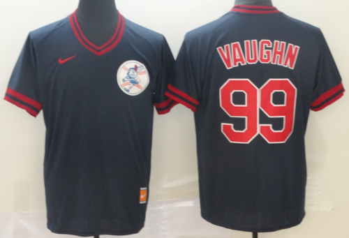 2019 Cleveland Indians # 99 VAUGHN Black  Jersey