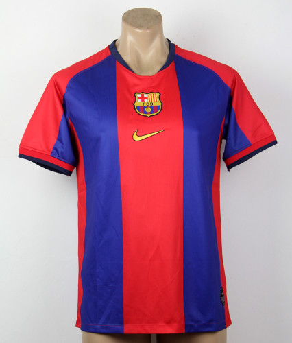 Barcelona 100th Anniversary Orange/Blue Home Soccer Jersey