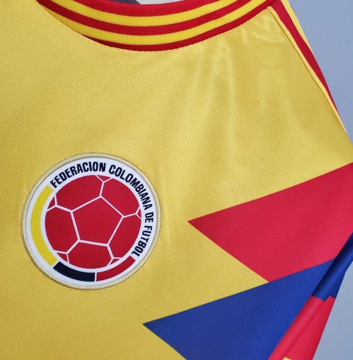 Retro Jersey 1990 Colombia Home Yellow Soccer Jersey Vintage Football Shirt