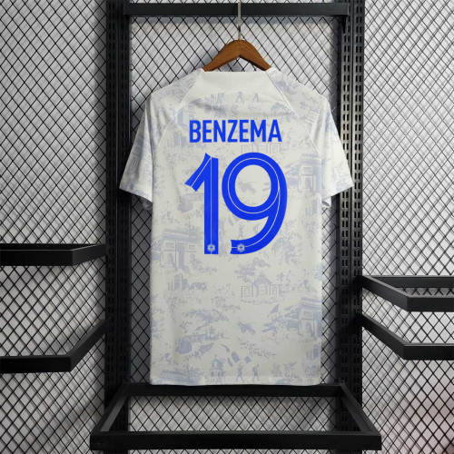 Retro Jersey 2022 France BENZEMA 19 Away Soccer Jersey