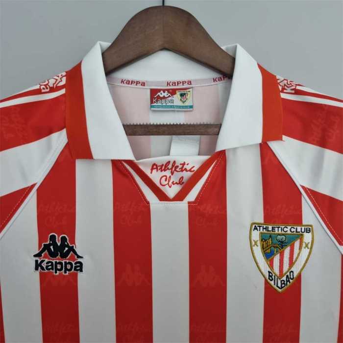 Retro Jersey 1995-1997 Athletic Bilbao Home Soccer Jersey Vintage Football Shirt