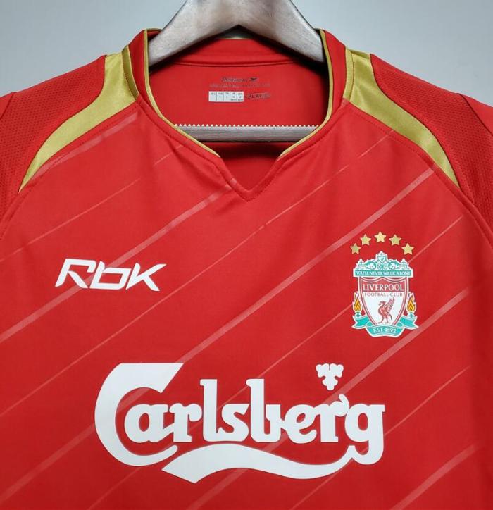 Retro Jersey 2005-2006 Liverpool Home Red Soccer Jersey Vintage Football Shirt