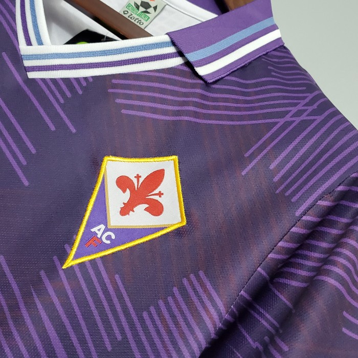Retro Jersey 1992-1993 Fiorentina Home Soccer Jersey Vintage Football Shirt