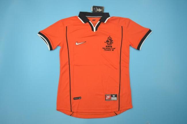 with Front Lettering Retro Jersey 1998 Neterlands Home Soccer Jersey Vintage Football Shirt