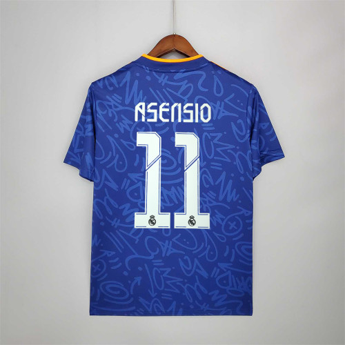Retro Jersey 2021-2022 Real Madrid ASENSIO 11 Away Blue Soccer Jersey