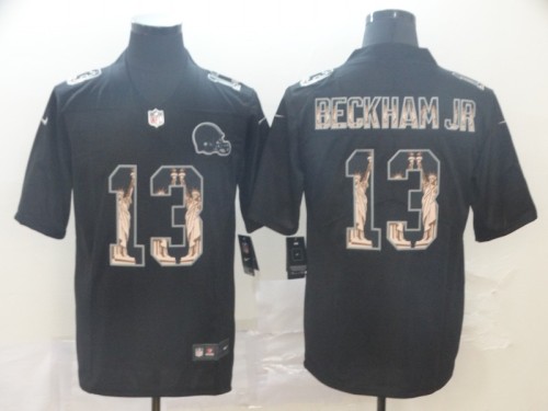 Cleveland Browns 13 BECKHAM JR Black Statue of Liberty Limited Jersey