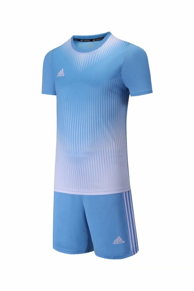 #816 Light Blue/White Soccer Training Uniform Jersey and Shorts