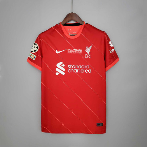 with Front Lettering+UCL Patch Retro Jersey 2021-2022 Liverpool UCL Final Home Soccer Jersey
