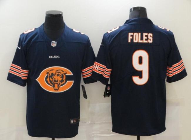Bears 9 Nick Foles Navy Team Big Logo Vapor Untouchable Limited Jersey