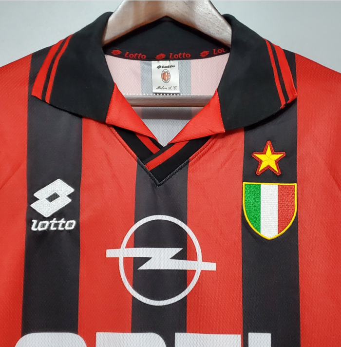 Retro Jersey 1996-1997 AC Milan Home Soccer Jersey Vintage Football Shirt