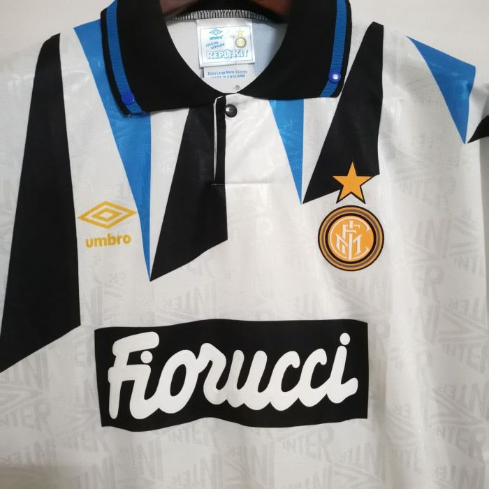 Retro Jersey 1992-1993 Inter Milan Away White Soccer Jersey