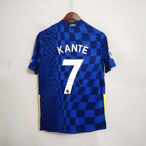 with EPL Patch Retro Jersey 2021-2022 Chelsea KANTÉ 7 Home Blue Soccer Jersey