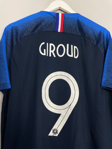with 2 Stars Retro Shirt 2018 France 9 GIROUD Home Soccer Jersey Vintage Football Shirt