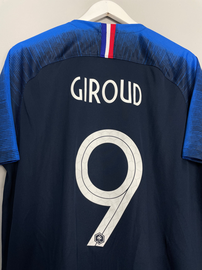 with 2 Stars Retro Shirt 2018 France 9 GIROUD Home Soccer Jersey Vintage Football Shirt