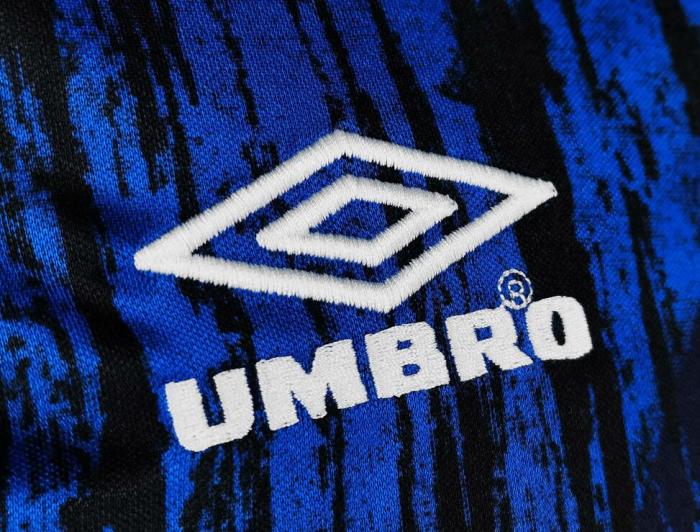 Retro Jersey Long Sleeve 1992-1993 Manchester United Away Blue Soccer Jersey