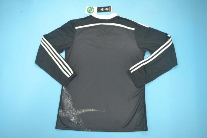 Long Sleeve Retro Jersey Real Madrid 2014-2015 Third Away Black Soccer Jersey