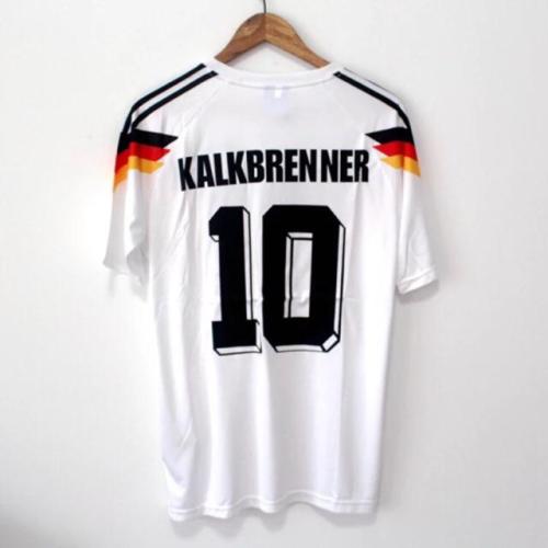 Retro Jersey 1990 Germany KALKBRENNER 10 Home White Vintage Soccer Jersey