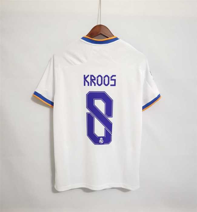 Retro Jersey 2021-2022 Real Madrid KROOS 8 Home Soccer Jersey