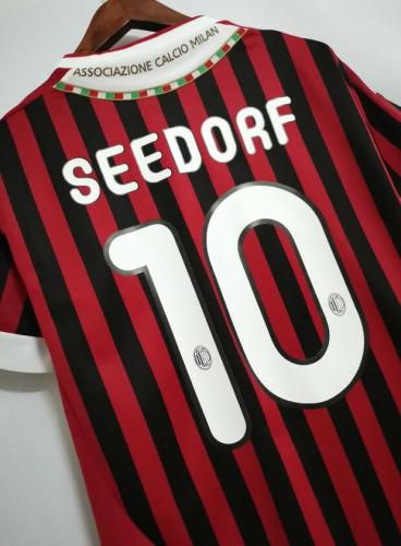 Retro Jersey 2011-12 AC MILAN 10 SEEDORF Home Soccer Jersey Vintage Football Shirt