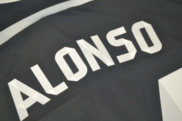 Retro Jersey 2014-2015 Real Madrid 14 ALONSO Third Away Black Soccer Jersey