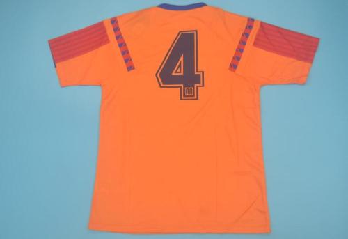 Retro Jersey 1992 Barcelona 4 Away Orange UCL Final Soccer Jersey