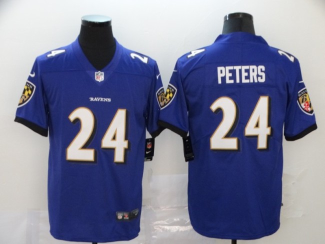 Baltimore Ravens 24 Marcus Peters Purple Vapor Untouchable Limited Jersey