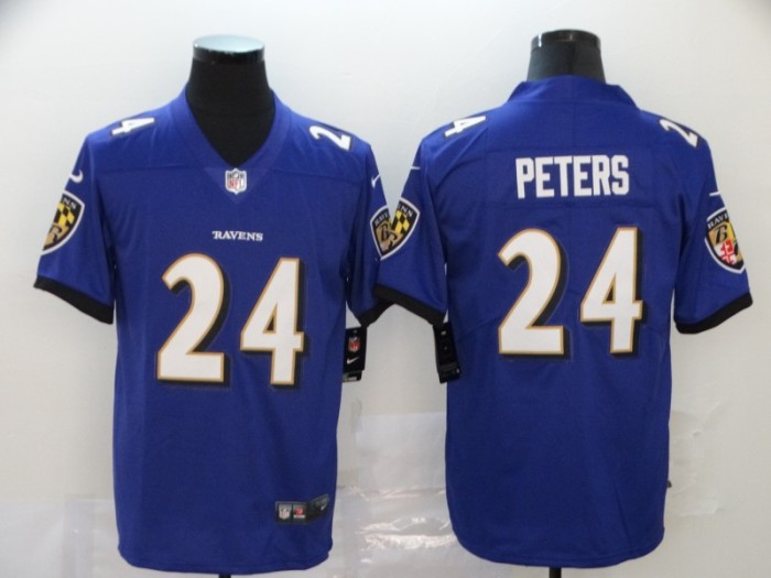 Baltimore Ravens 24 Marcus Peters Purple Vapor Untouchable Limited Jersey