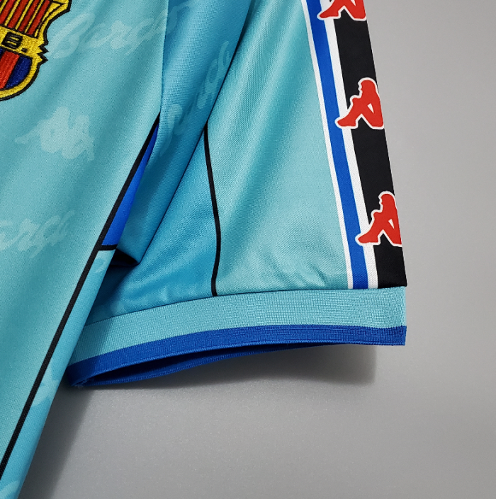 Retro Jersey 1996-1997 Barcelona Away Blue Soccer Jersey Vintage Football Shirt