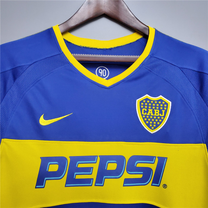 Retro Jersey Long Sleeve 2003-2004 Boca Juniors Home Soccer Jersey