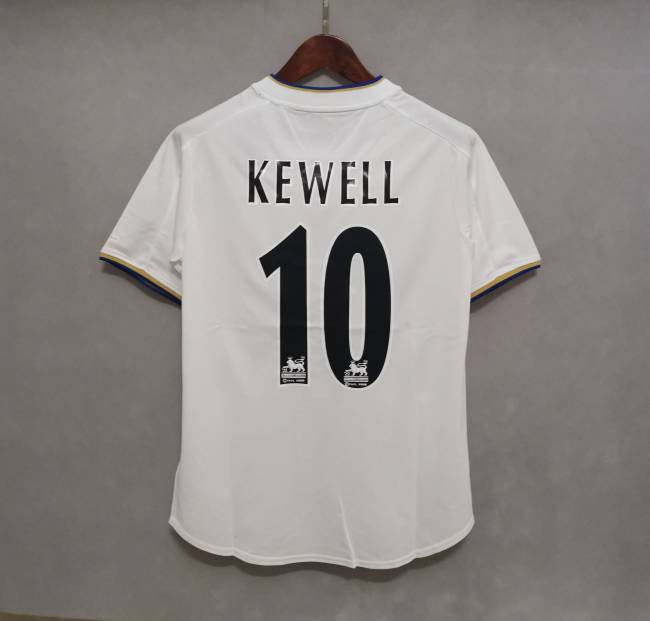 Retro Jersey 2000-2002 Leeds United 10 KEWELL Home Soccer Jersey Vintage Football Shirt