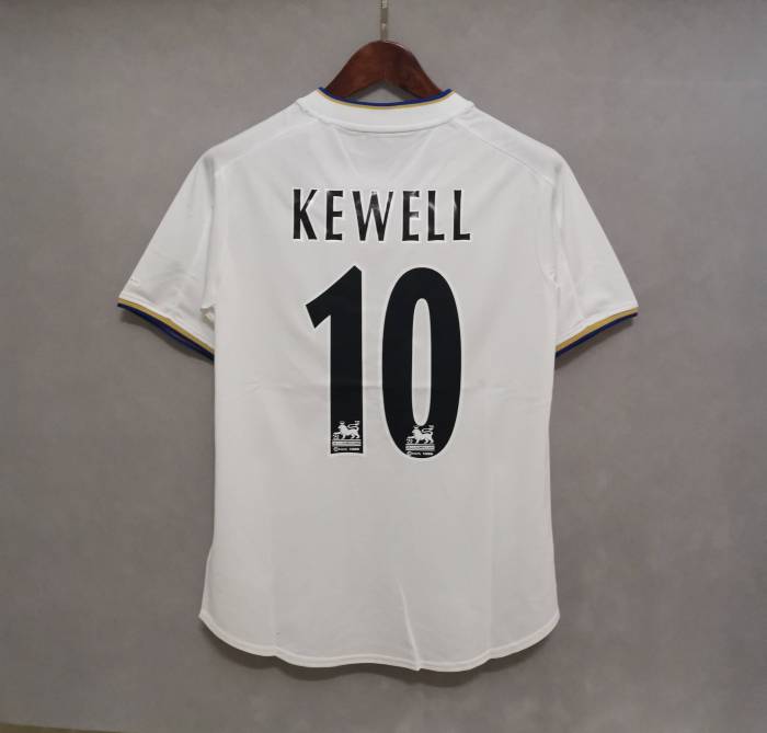 Retro Jersey 2000-2002 Leeds United 10 KEWELL Home Soccer Jersey Vintage Football Shirt