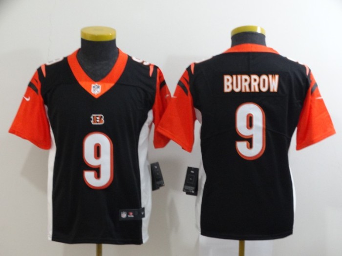 Youth Cincinnati Bengals 9 Joe Burrow Black 2020 NFL Draft First Round Pick Vapor Untouchable Limited Jersey