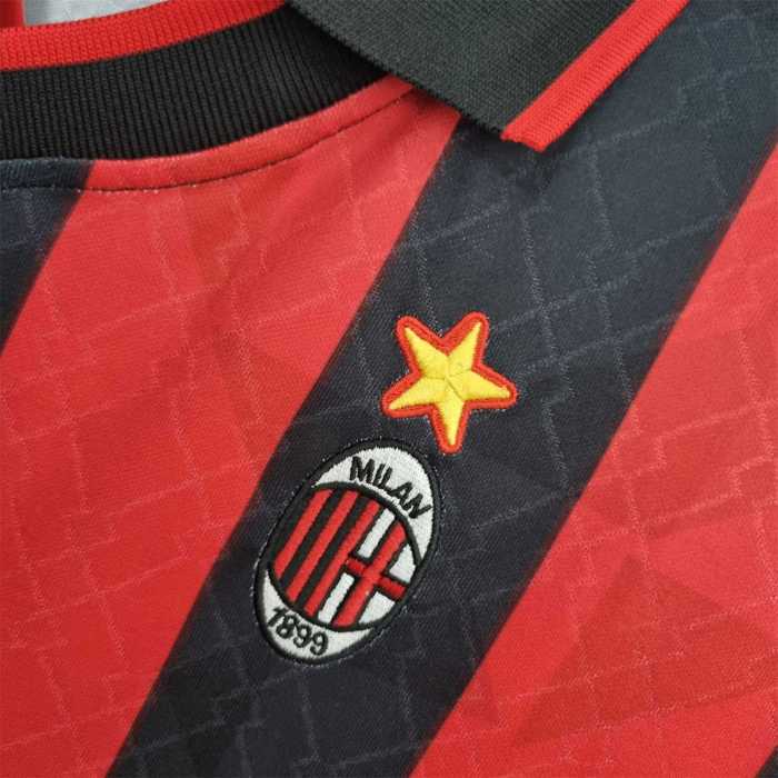 Retro Jersey 1995-1996 AC Milan Home Soccer Jersey Vintage Football Shirt