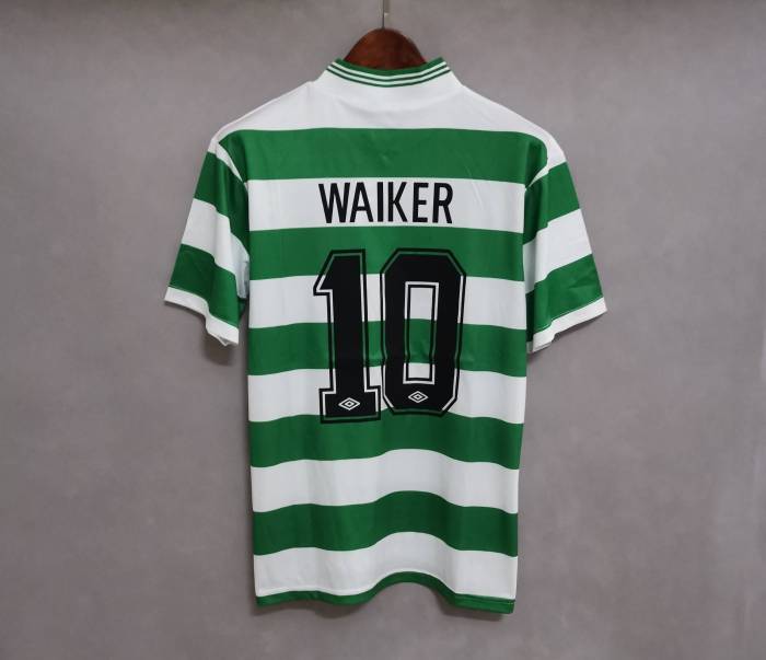 Retro Jersey 1987-1989 Celtic WAIKER 10 Home Vintage Soccer Jersey