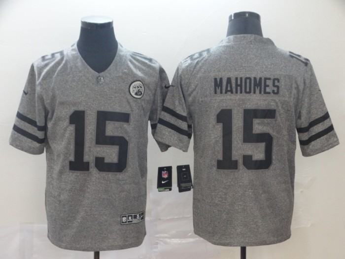 Kansas City Chiefs 15 Patrick Mahomes Gray Gridiron Gray Vapor Untouchable Limited Jersey