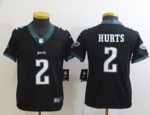 Philadelphia Eagles 2 HURTS Black NFL Jersey