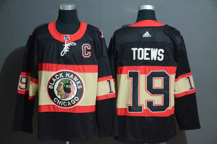 Chicago Blackhawks 19 Jonthan Toews Premier Black New Third Jersey