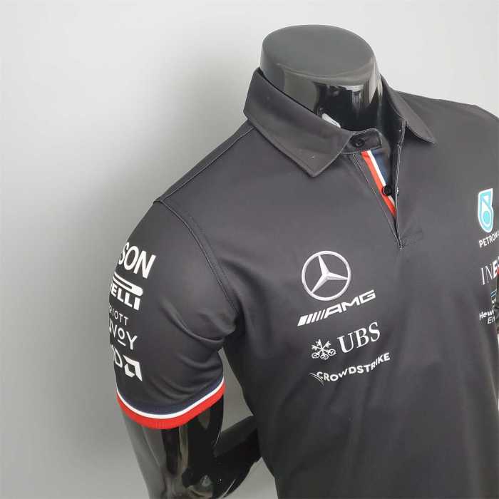 F1 Formula One racing suit Mercedes POLO Black Racing Jersey